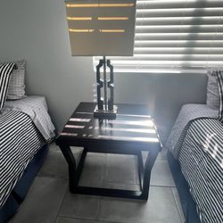 Night stand and lamp
