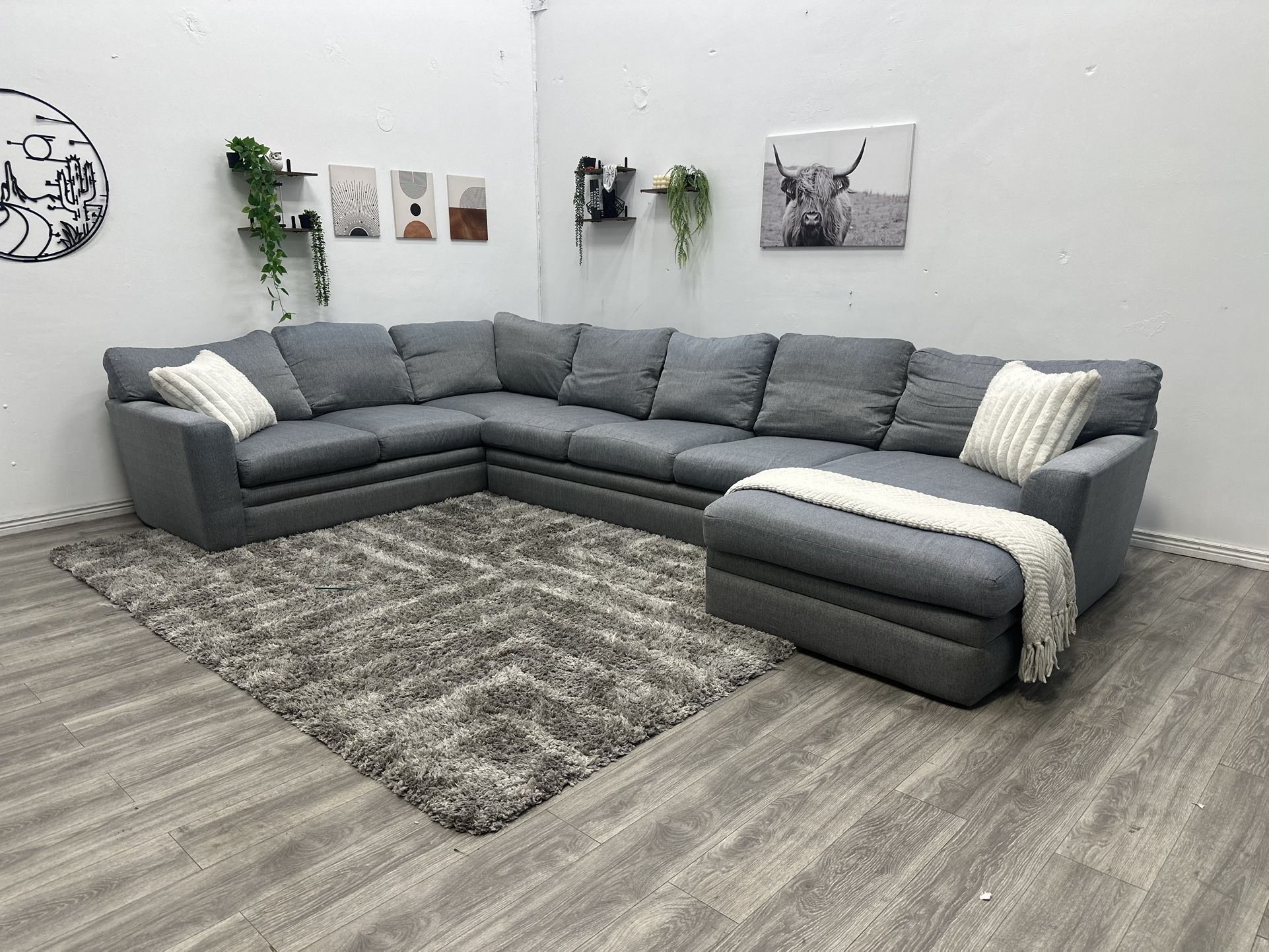 Grey Sectional Couch - Free Delivery 