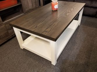Brand new gray/white coffee table with casters