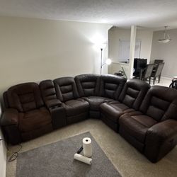 6-Piece Leather Sectional w/ 2 Power Recliners