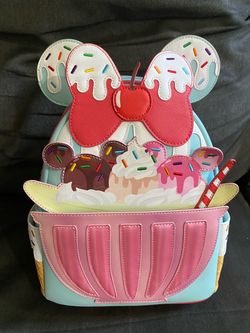 Loungefly Disney Minnie Mouse Ice Cream Sundae Mini Backpack