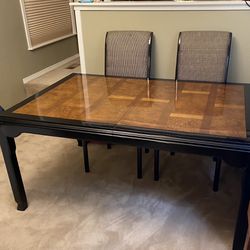 Mahogany & Ebonized Dining Room Table