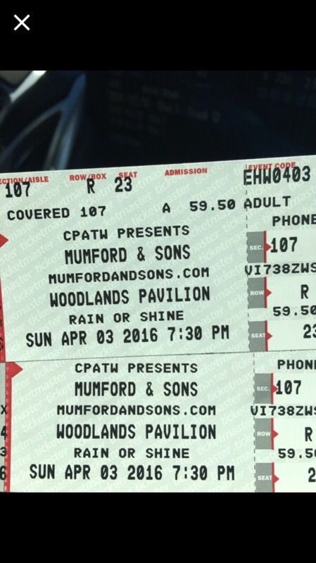 Two Pair Mumford & Sons Reserved Seats