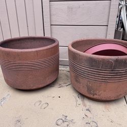 Large terracotta plant pots
