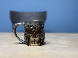 Gothic Skull Tankard Mug – Stainless Steel Lined Fantasy Cup