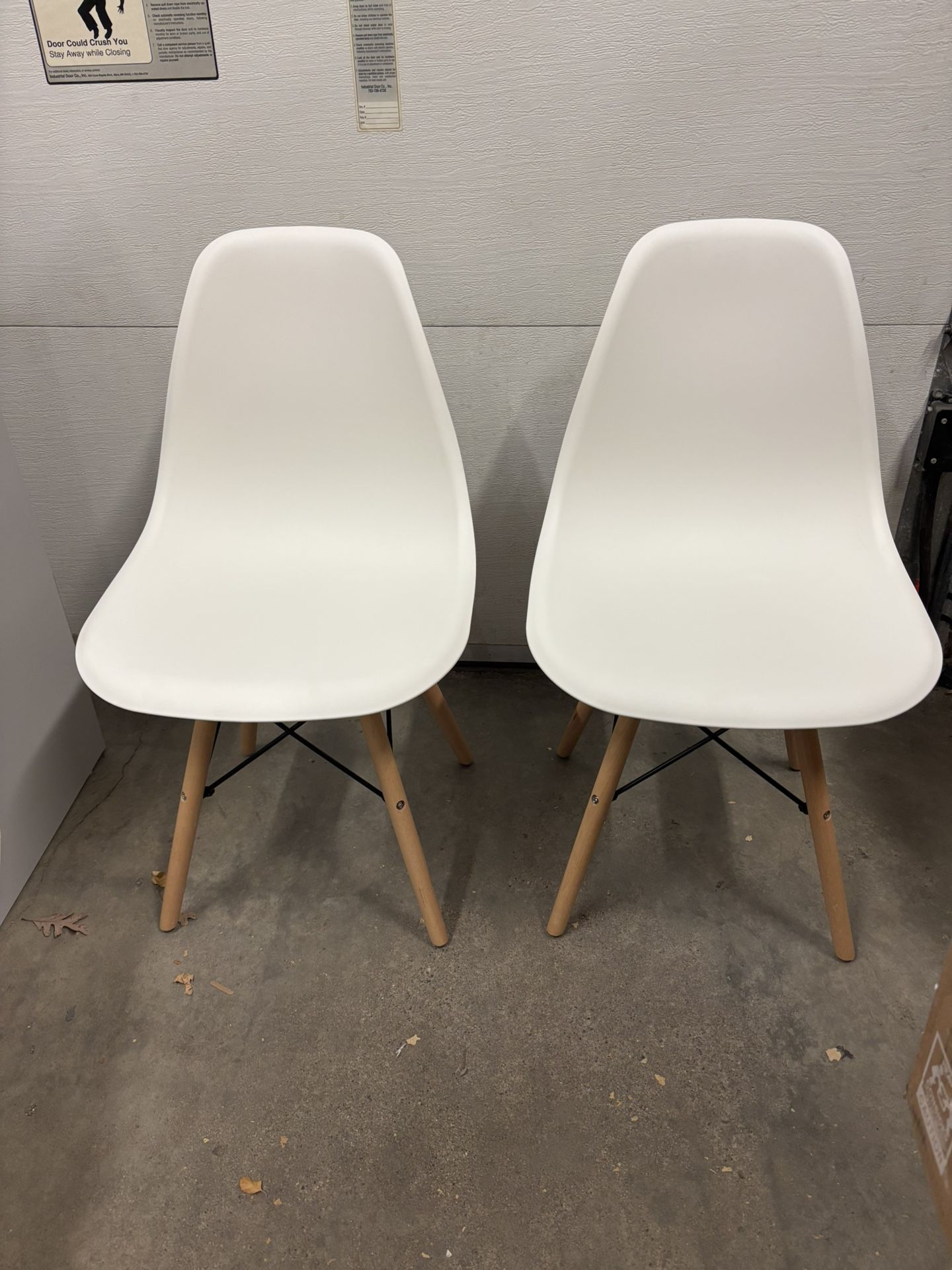 New Set of 2 White Dining Side Chairs