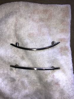 Brushed nickel cabinet handles