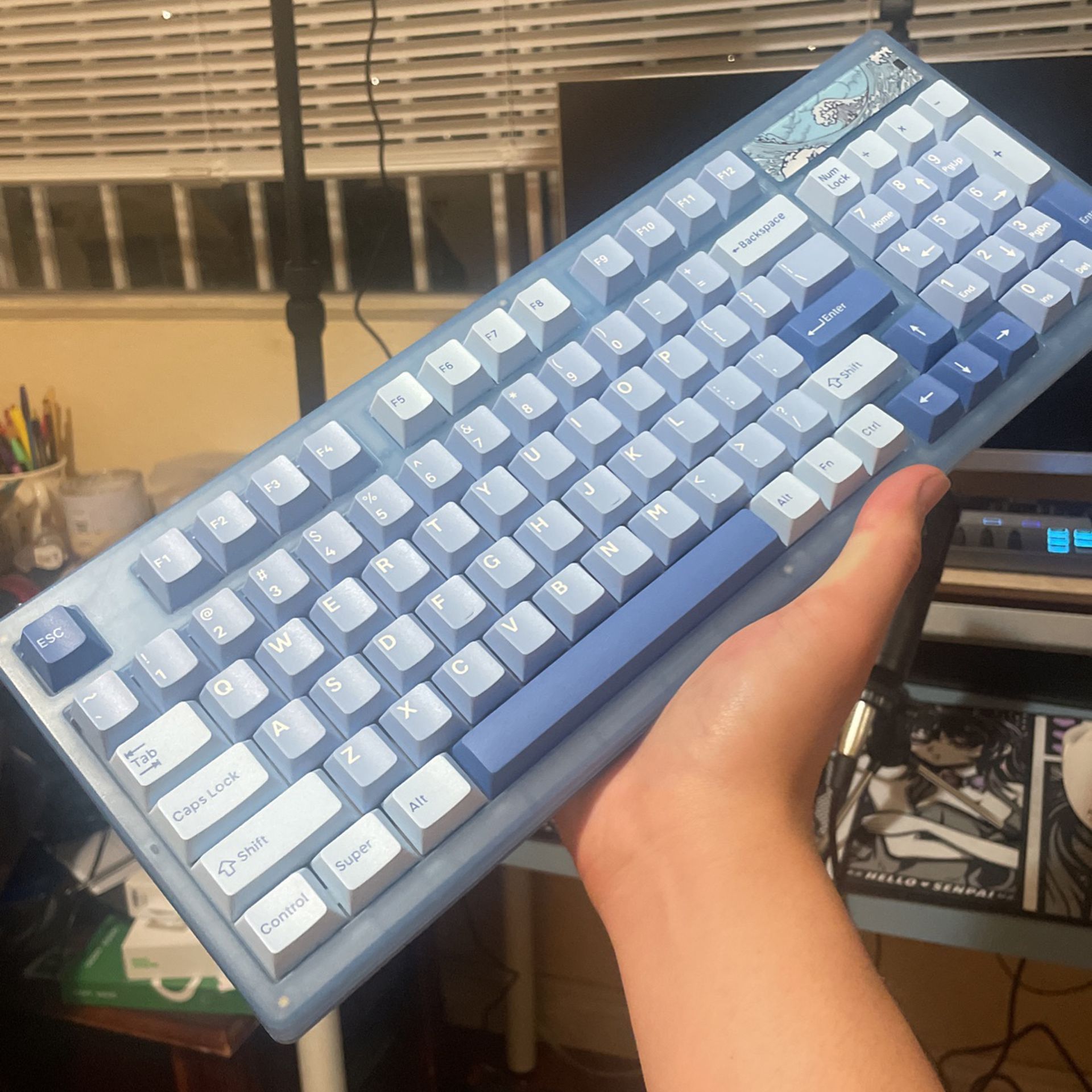Yunzii IF98 Keynovo Mechanical Keyboard With Ocean Keycaps And Gateron Yellow Switched