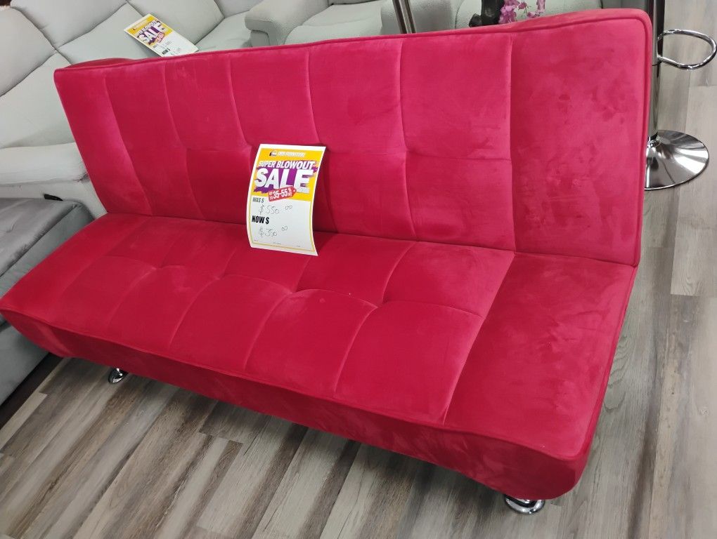 Sofa Bed In Red, Yellow, Black And Blue