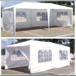 10'x20' Outdoor Canopy Tent. W ('hite Gazebo Pavilion with 6 Side Walls/'1