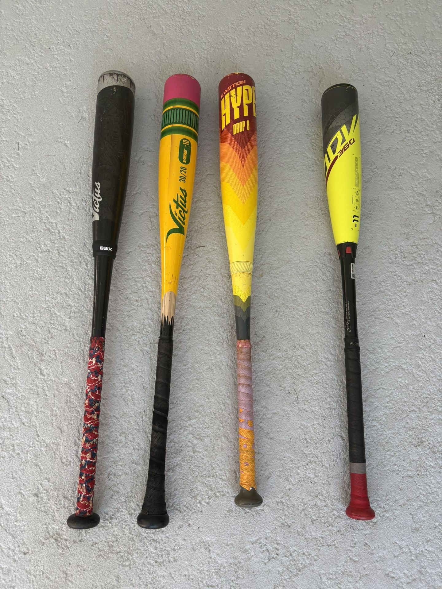 Hype fire Bat, Victus Bat, Pencil bat, Easton adv Bat
