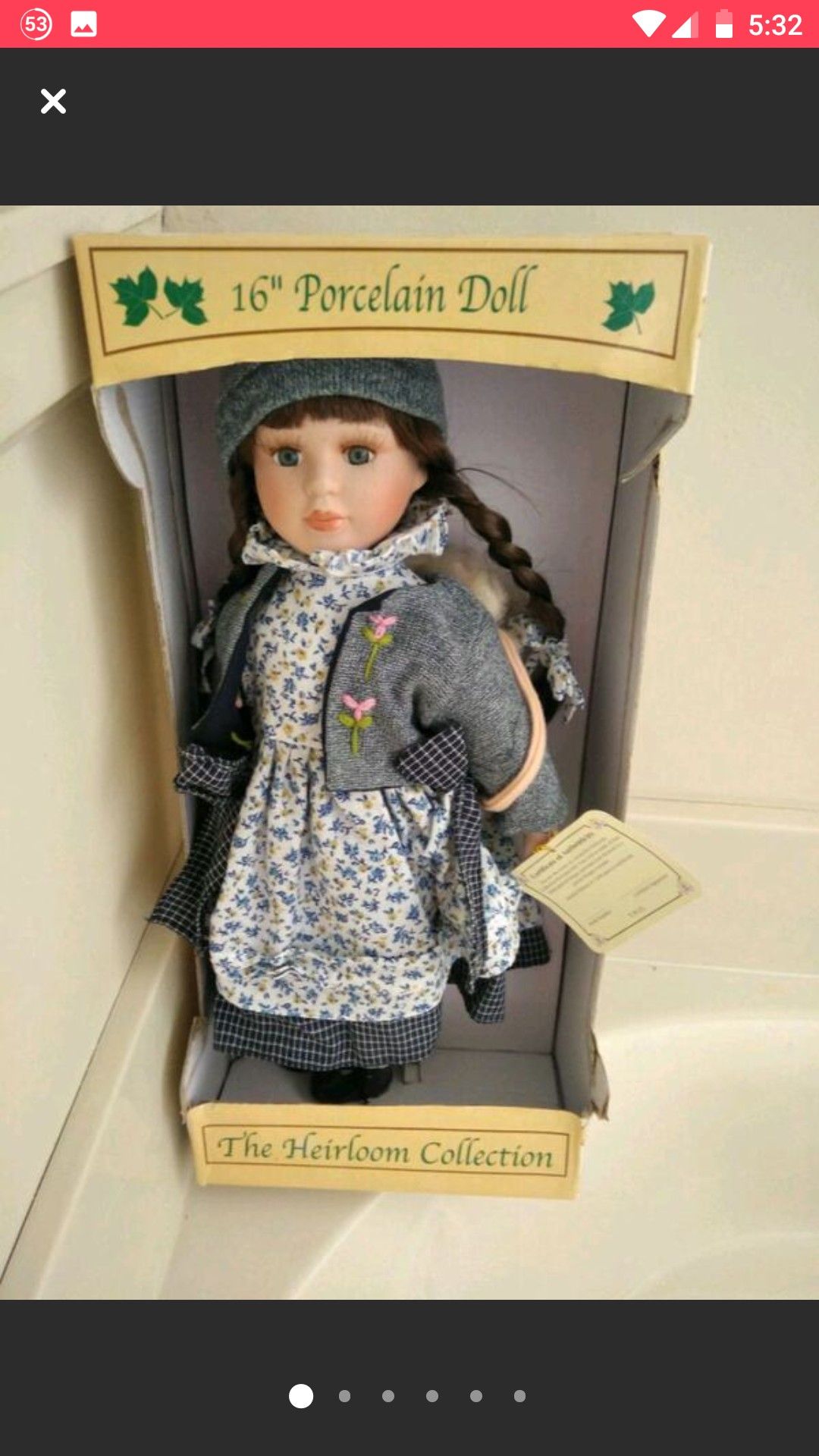 2 , Beautiful Victorian Porcelain Doll -Limited Edition Collectibl