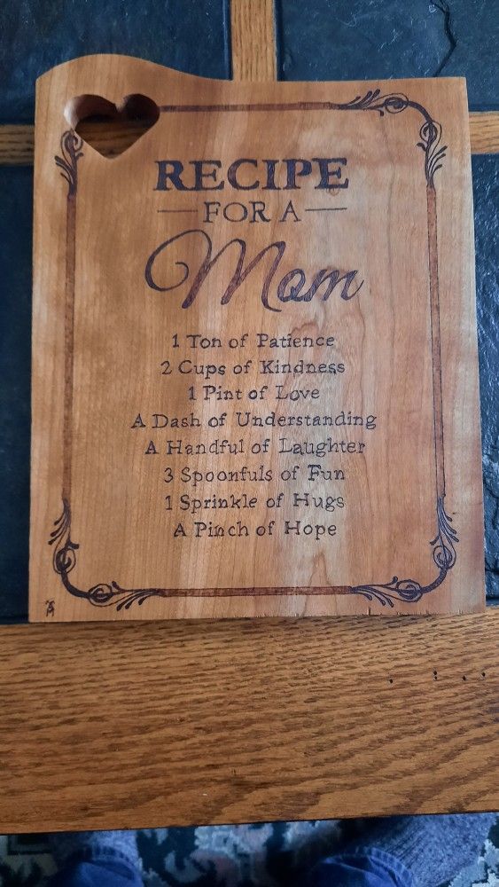 Recipe For A Mom Cutting Board Wall Hanging