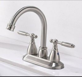 Brushed Nickel Two-Handle Bathroom Faucet