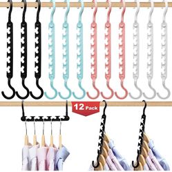 12-Pack-Closet-Organizers-and-Storage,Closet-Organizer-Hanger for Heavy Clothes,Sturdy Closet-Organization-and-Storage-Hangers-Space-Saving for Wardro
