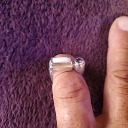 Rare Unique 40'S Rectangular Raisd Stone Settings Ring 