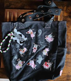 Cartoon Network Courage The Cowardly Dog Grommet Tote Bag With Charm