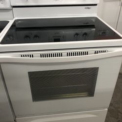 Gorgeous White Glass Top Stove 