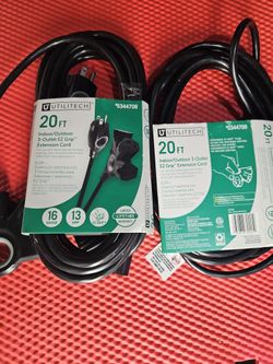 Indoor Outdoor 3-outlet Ez Grip 20ft Extension Cord