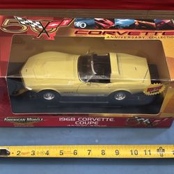 Ertl American Muscle 1968 Chevrolet Corvette Coupe 1:18 Diecast Yellow