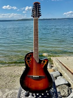 Ovation 2758AX-NEB-G Pro Series Standard Elite Deep Contour 12-String Acoustic-Electric Guitar New England Burst