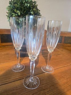 Crystal Champagne Flutes Set of 3