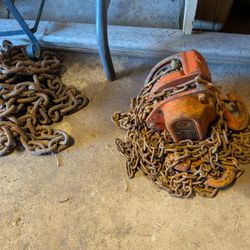 Simplex  Railroad Jack, Tiger Chain Hoist & Chain