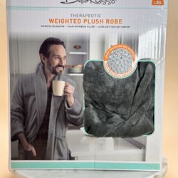 Bella Russo Weighted Therapeutic Plush Robe 5 lb Gray One Size