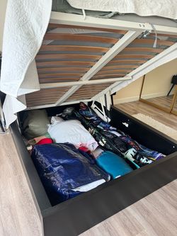 Storage Bed with Mattress and Dresser