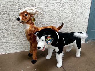 Melissa & Doug Large Plush Deer and Husky dog