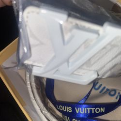 Louis Vuitton White LV Initiales Belt 40mm Size 90 w/ Box