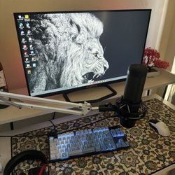 Monitor,headset,mic,keyboard,mouse 