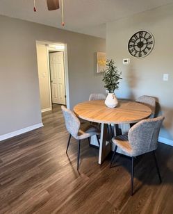 Round Wood Dining Table with 4 Chairs