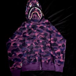 Purple bape purple camp hoodie ss23