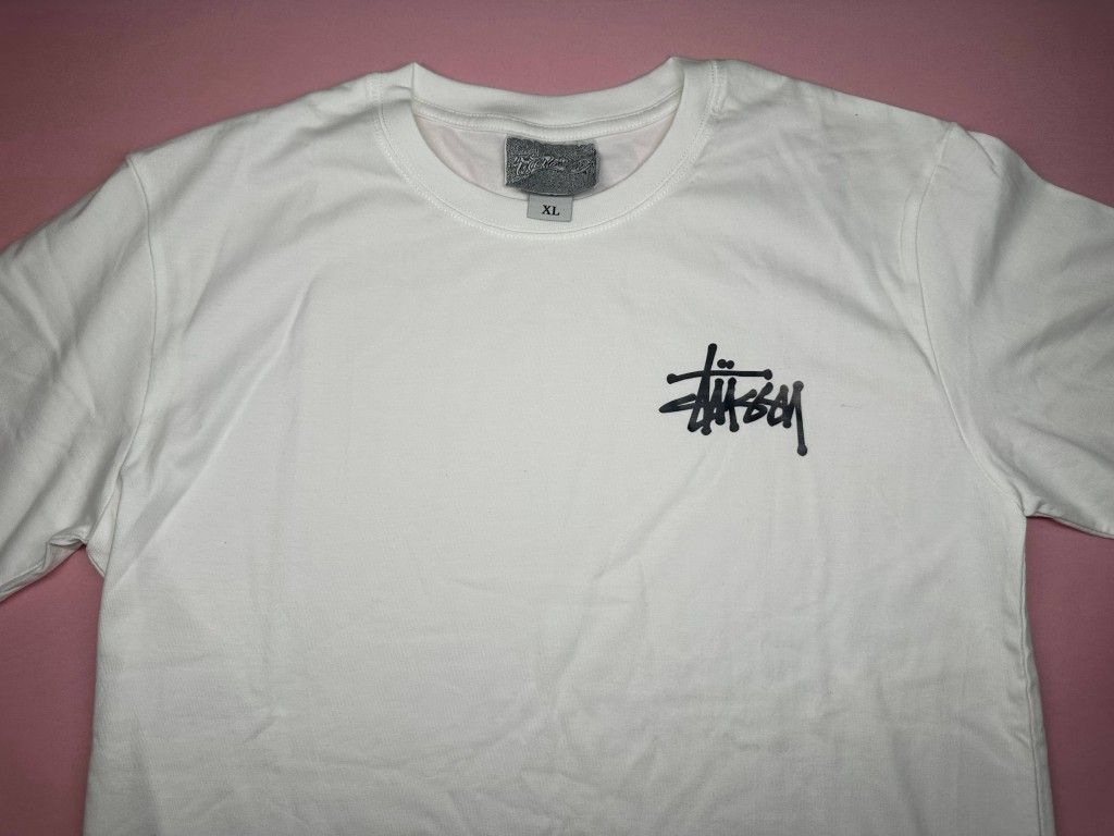 STUSSY LOGO WHITE BLACK T-SHIRT NEW SALE KIDS YOUNG SIZE XL A5