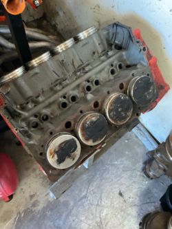Chevy 327 /350  small blocks used. Both blocks are .60 over.  2 bolt main.   Plus the .60 over pistons