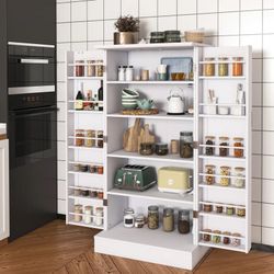 47' KITCHEN PANTRY CABINET, PANTRY CABINETS WITH ADJUSTABLE SHELVES