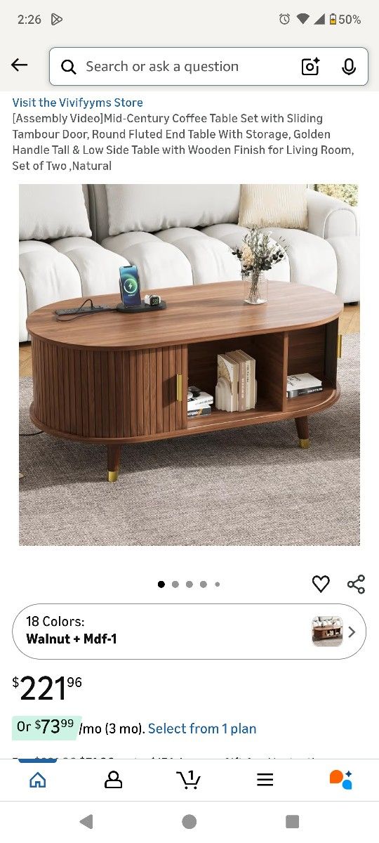 62”Tambour TV Stand for 50-80 Inch, Mid Century Entertainment Center with Large Storage Cabinet & Open Shelves, TV Console with Sliding Doors for L