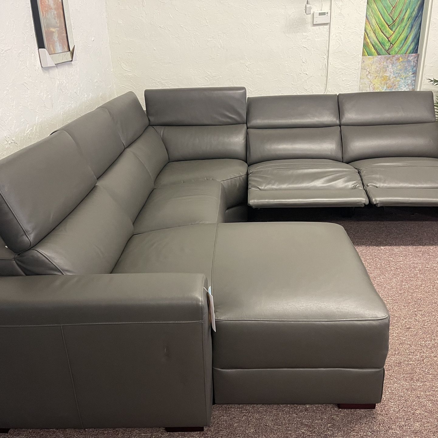 Nevio 5 Pc Leather Sectional With 2 Power Recliner And Chaise for Sale in Lake Elsinore CA OfferUp