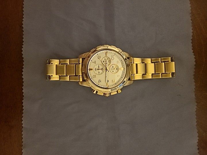 Gold Fossil Watch Mens