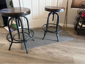 Set of 2-Industrial Bar Stool 25-30 inch