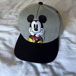 Mickey Mouse Disney Gray Embroidered Adjustable Snapback Hat Cap Brand New With Tags