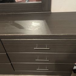 Big Dresser With Attached Mirror