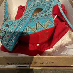 Christian Louboutin Turquoise Bollywood Pumps