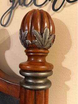 Wood king size bed with two nightstands