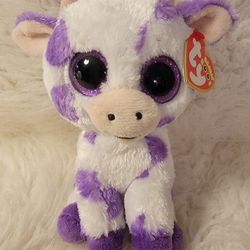 TY Beanie Boo Purple Spotted Cow Ethel