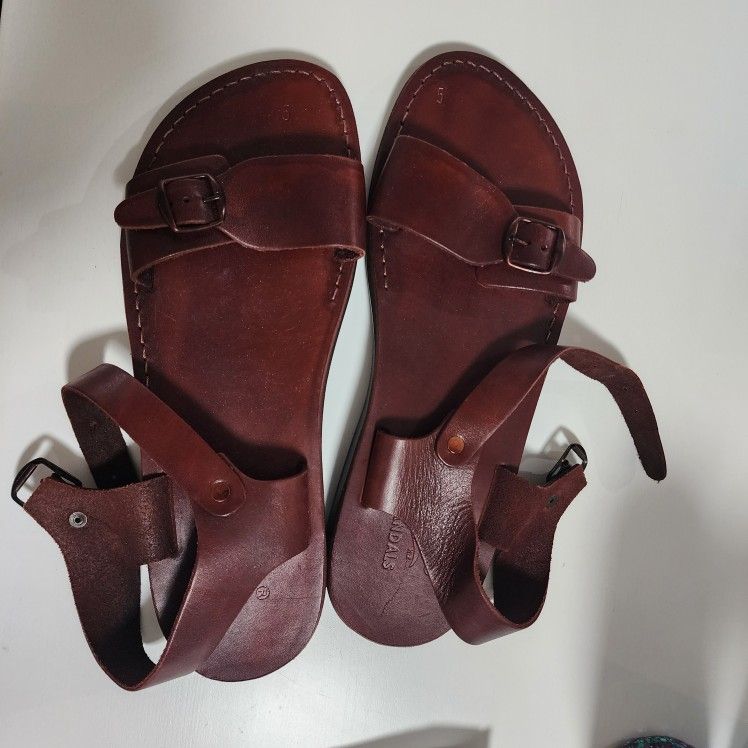 men's biblical camel leather sandals from israel