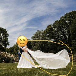 Ivory Wedding Cape/Veil