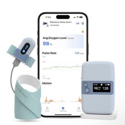 Babytone Baby Sleep Monitor with Base Station, Wearable Smart Sock 
