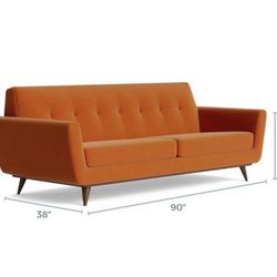 Mid Century Modern Orange Sofa
